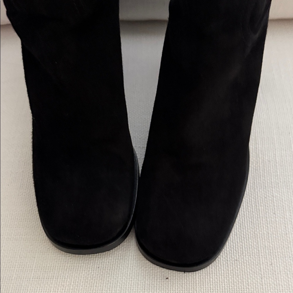 Prada Women's Chic Black Suede Heeled Boots - Picture 5 of 5